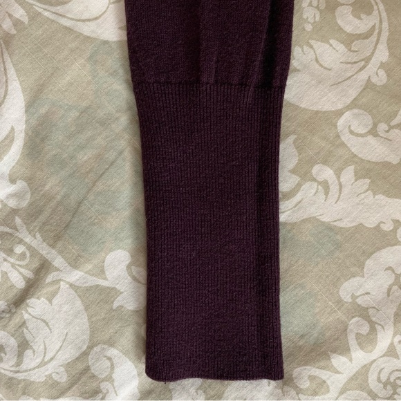 Ruffled Ribbon V-Neck ~AT LOFT ~Cardigan ~Small ~Eggplant ~ Elegant Light Weigh… - Picture 7 of 8